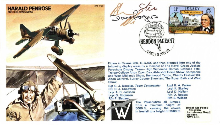 Harald Penrose the Test Pilot cover Sgd 3 parachutists