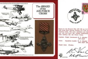 Air Force Cross cover. Signed Shuster AFC and Shuster AFC