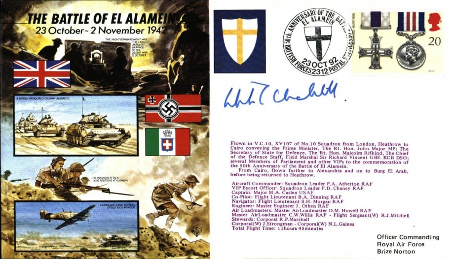  Battle Of El Alamein Cover Signed Winston Churchills Grandson