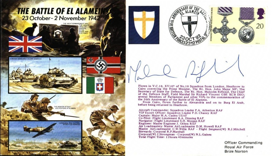  Battle Of El Alamein Cover Signed Malcolm Rifkind