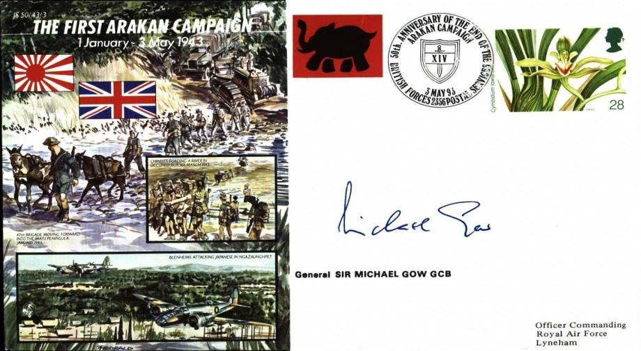 First Arakan Campaign cover Sgd Sir Michael Gow