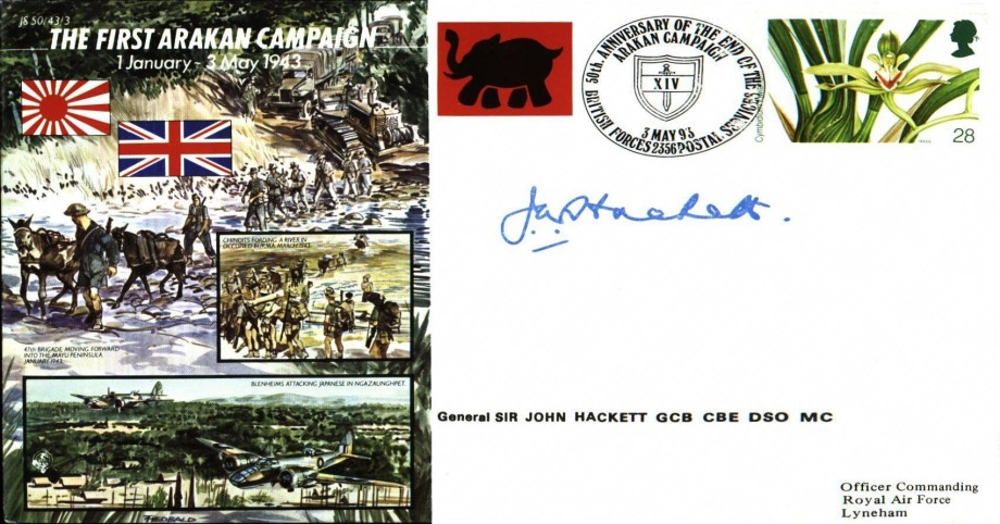 First Arakan Campaign cover Sgd Sir John Hackett