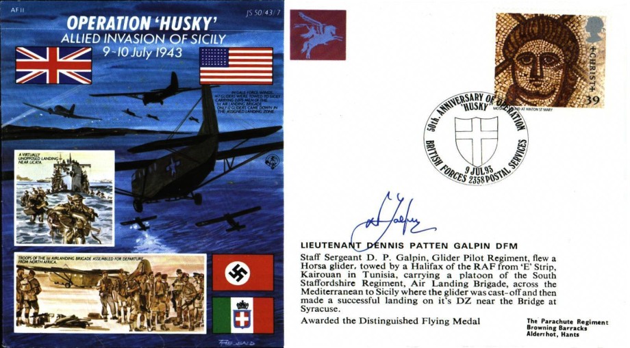 Allied Invasion of Sicily cover Sgd D P Galpin
