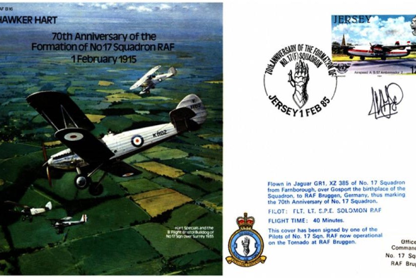 Hawker Hart cover 17 Squadron Signed 