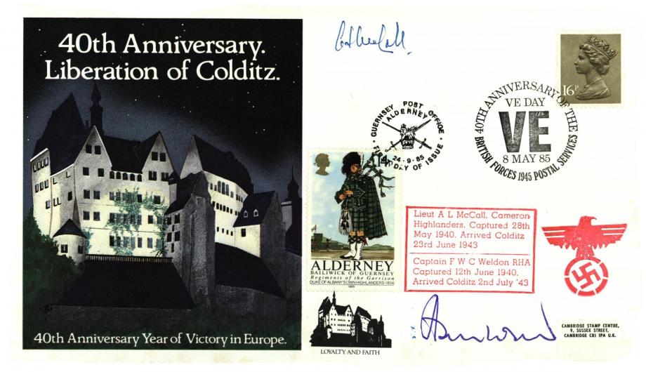 Colditz Cover Signed A McCall And F Weldon