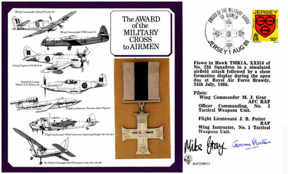 Military Cross to Airmen cover Signed Gray and Potter