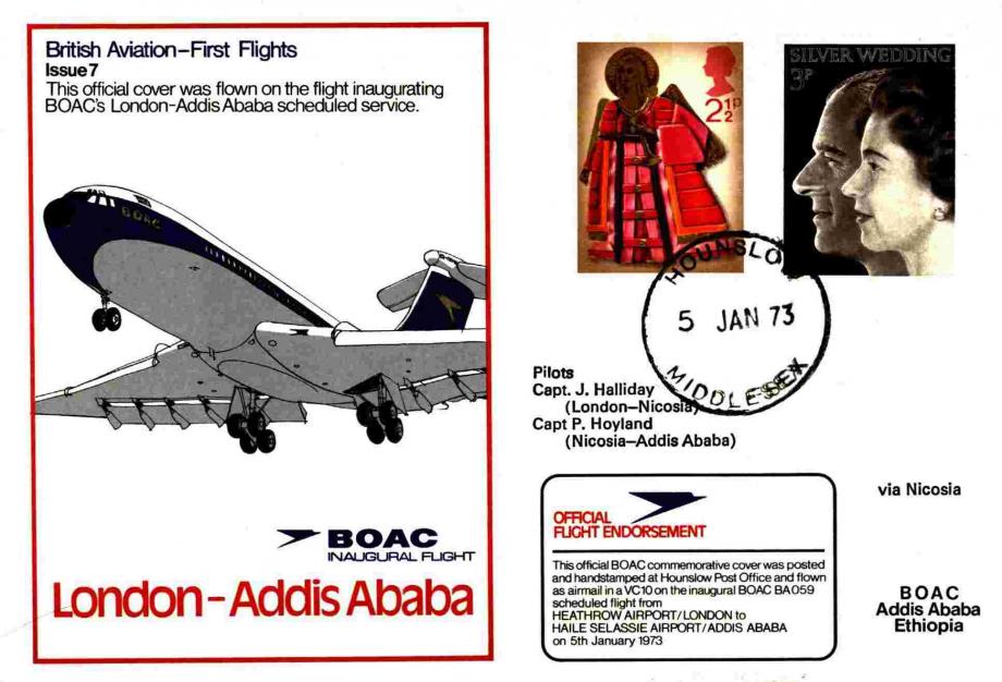 BOAC Inaugral Flight cover 