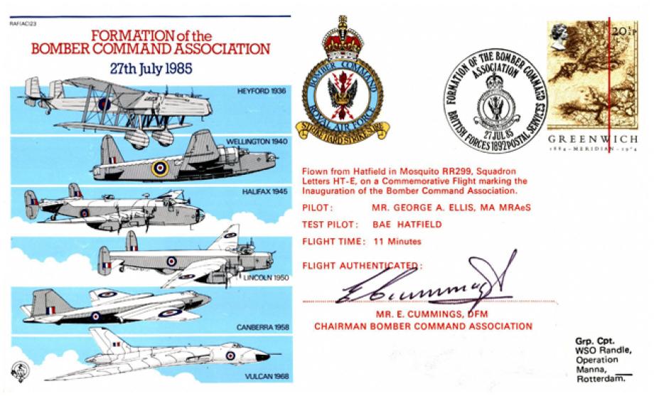 Bomber Command Association cover Sgd E Cummings