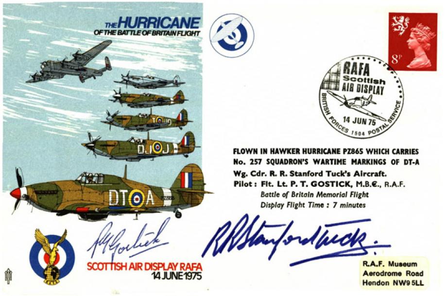 Hurricane Cover Signed R R Stanford-Tuck A BoB Pilot