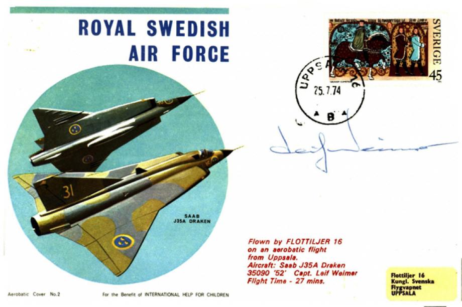 Royal Swedish Air Force cover Sgd L Weimer