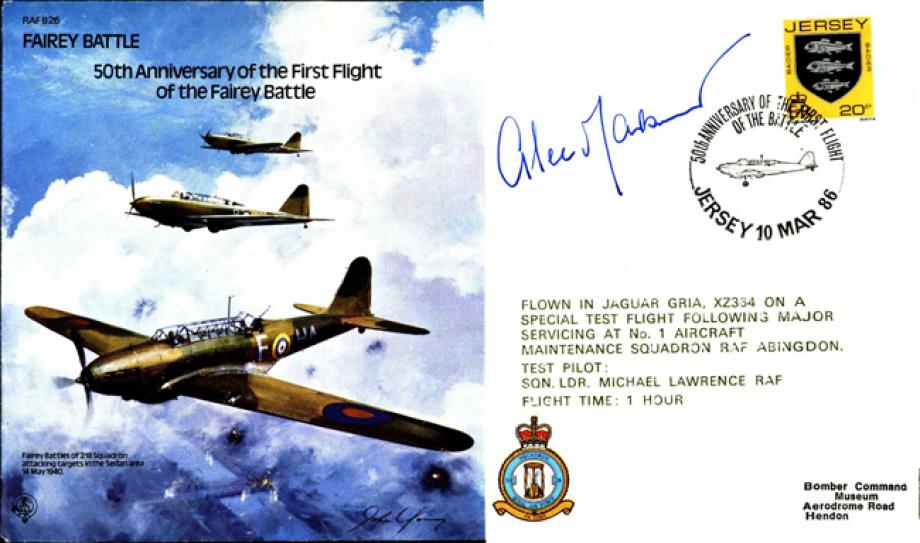 Fairey Battle cover Signed AVM Sir A Maisner