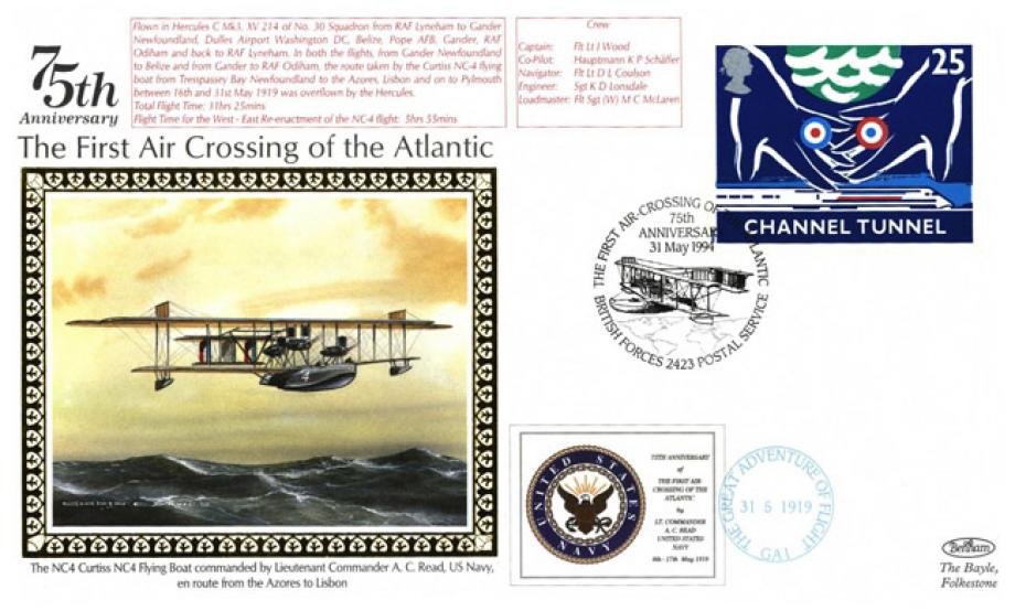 Benham Silks cover. First Atlantic Crossing by air