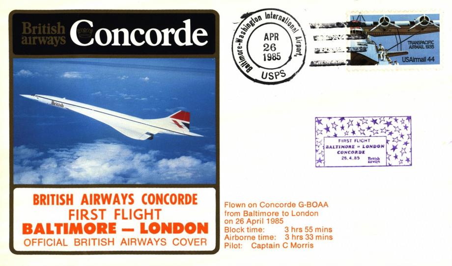 Concorde cover Baltimore-London
