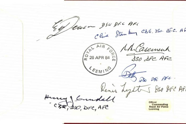Air Force Cross. Signed 6 WW2 veterans