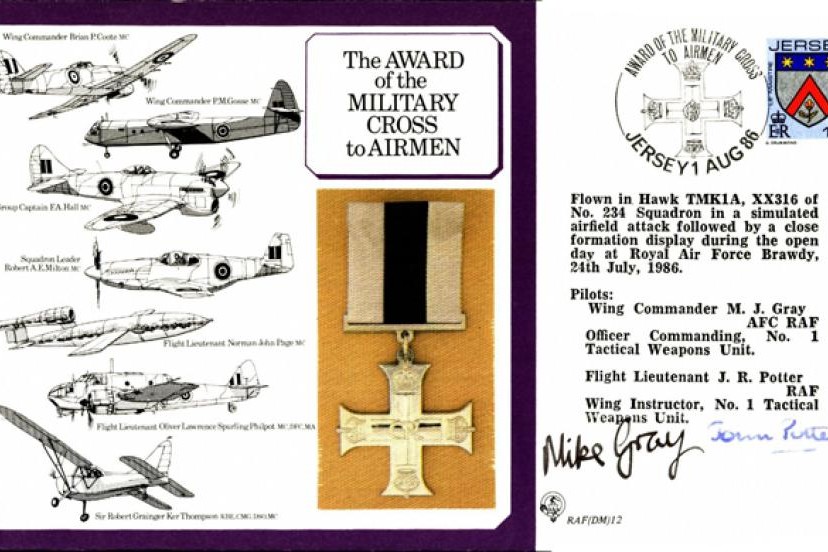 Military Cross to Airmen cover Signed Gray and Potter