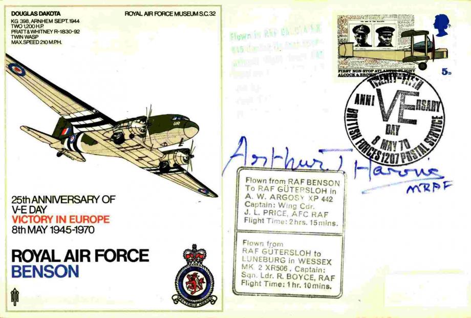 RAF Benson cover Sgd by Arthur Harris