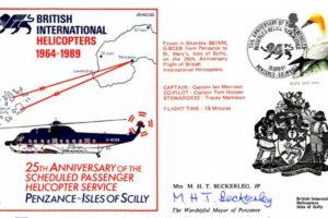 British International Helicopters Signed Mrs Beckerleg