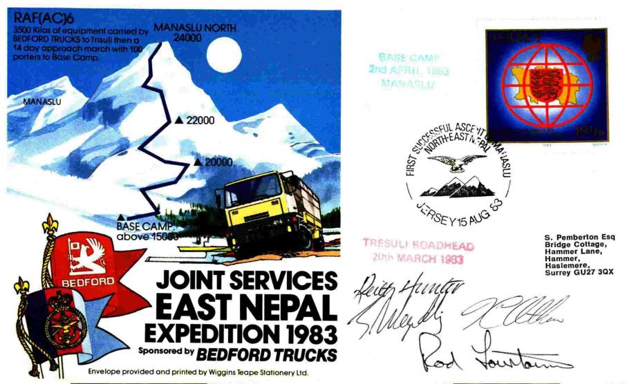 East Nepal Expedition cover Sgd 4 climbers