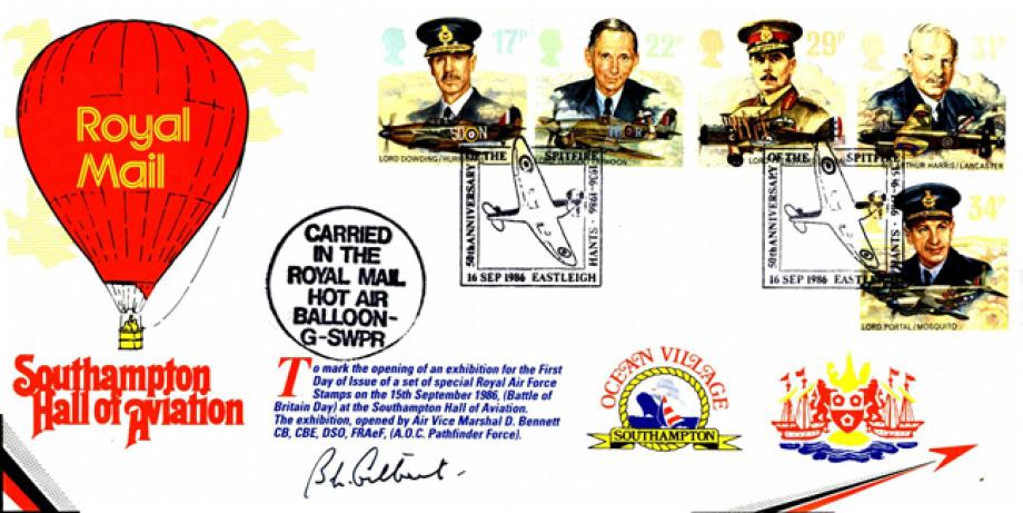 Southampton Hall of Aviation FDC Signed by B L Gilbert