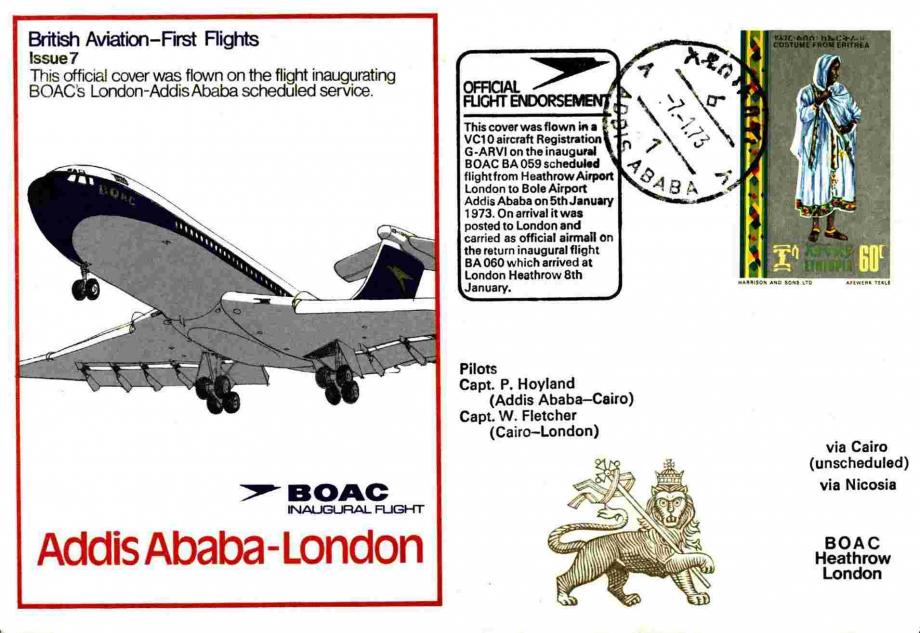 BOAC Inaugral Flight cover 