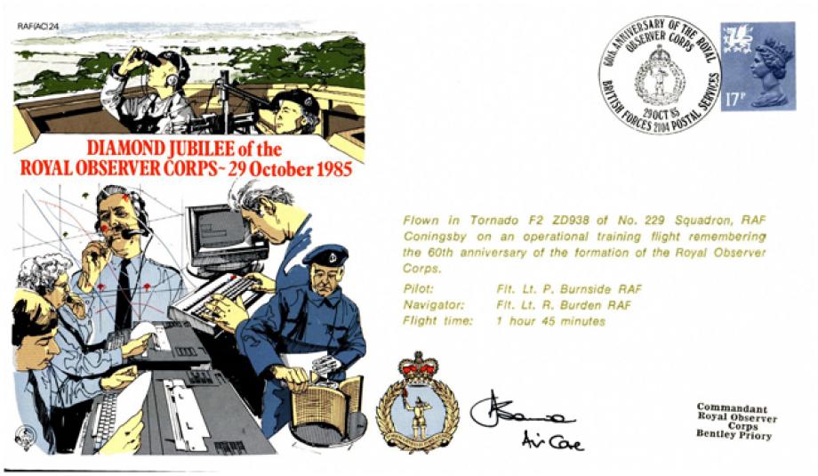 Royal Observer Corps Cover Sgd AC Bennie