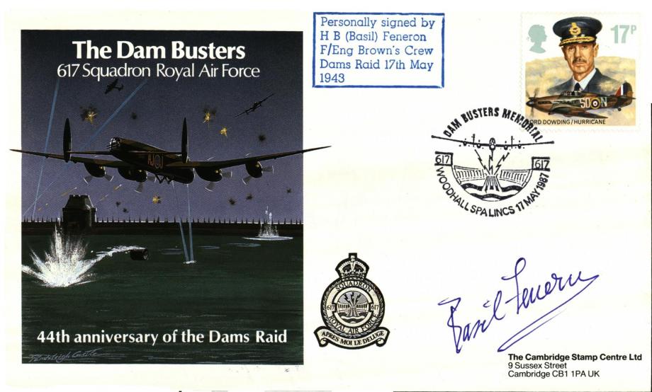 Dambusters 617 Squadron Cover Signed Basil Feneron Dams Raid