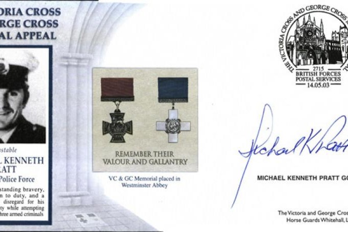 George Cross cover Signed M K Pratt GC