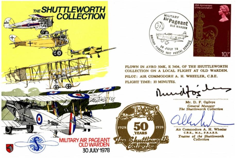 Shuttleworth Collection cover Sgd D F Ogilvye and A H Wheeler