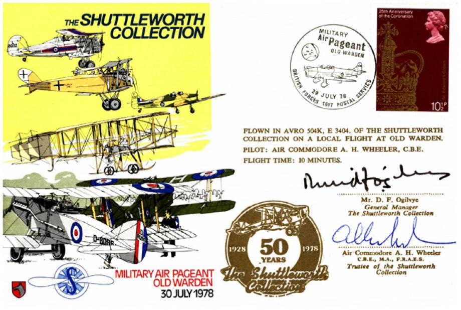 Shuttleworth Collection cover Sgd D F Ogilvye and A H Wheeler