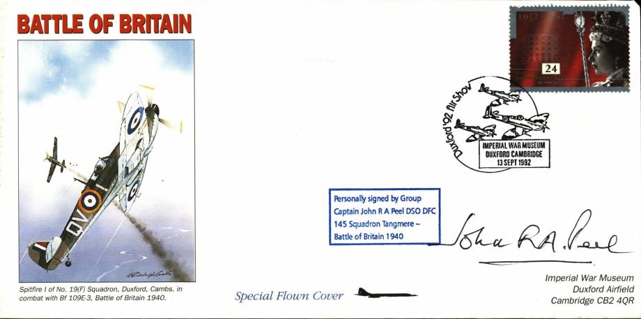 Battle of Britain cover Sgd J R A Peel a BoB Pilot 145 Sq