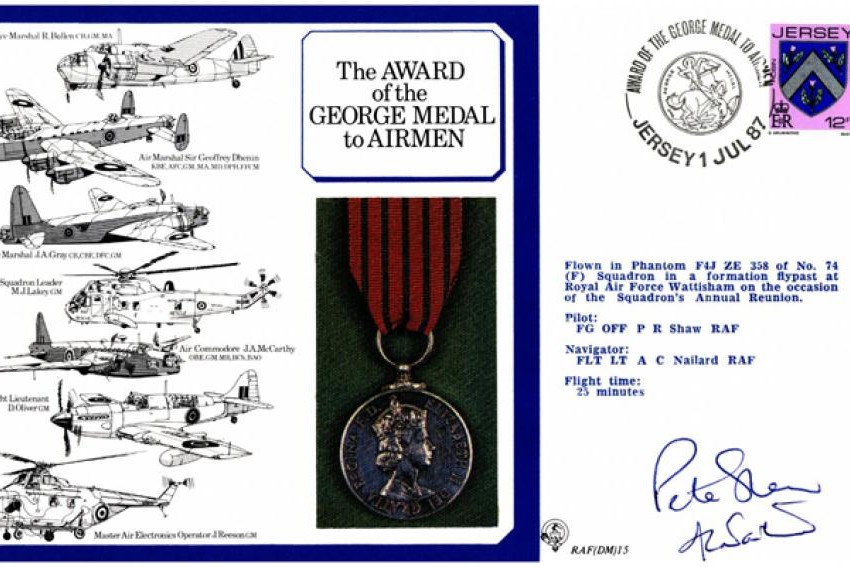 George Medal to Airmen cover Signed by Shaw and Nailard