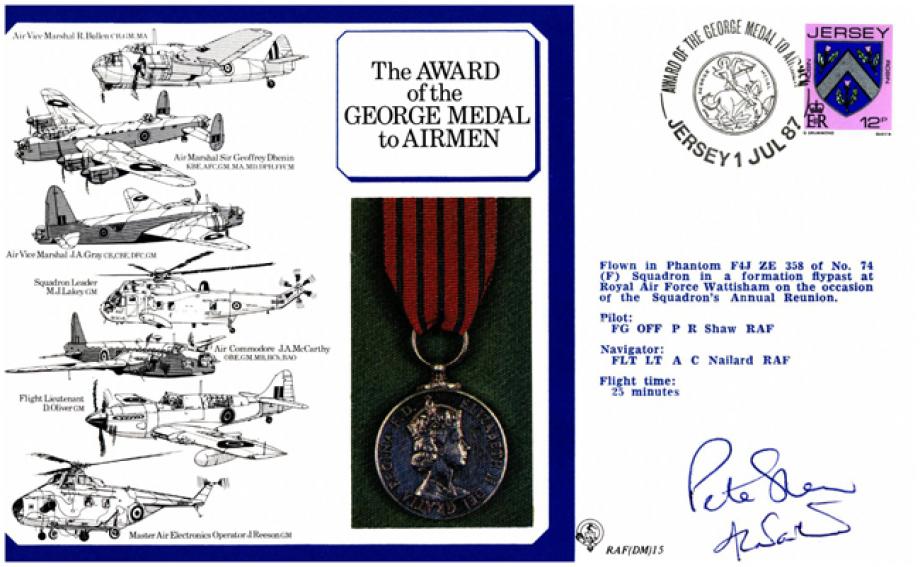 George Medal to Airmen cover Signed by Shaw and Nailard