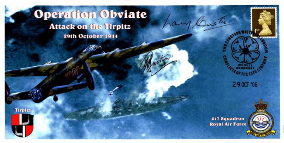 Dambusters 617 Squadron Cover Signed Larry Curtis Tirpitz