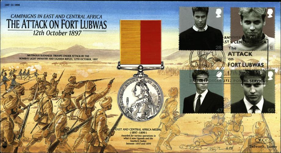 Attack on Fort Lubwas cover Central Africa Medal 1897