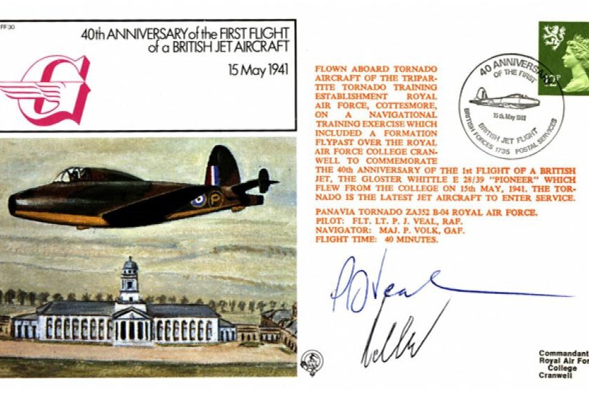 First flight of a British jet aircraf cover Sgd pilot