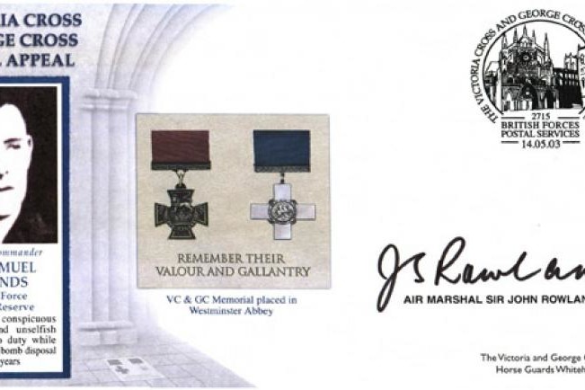 George Cross cover Signed Sir John Rowlands GC RAFVR