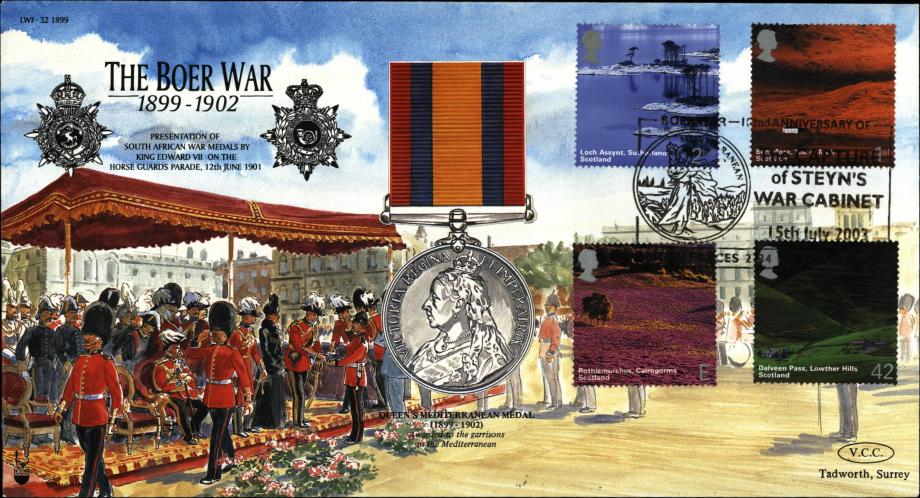 The Boer War cover Mediterranean Medal 1899-1902