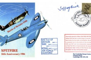 Spitfire Cover Signed By The BoB Pilot And Test Pilot Jeffrey Quill Of 65 Squadron