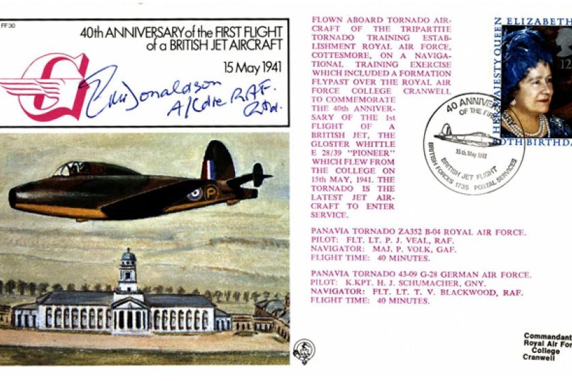 First Flight Of A British Jet Aircraft Cover Signed BoB Pilot E M Donaldson