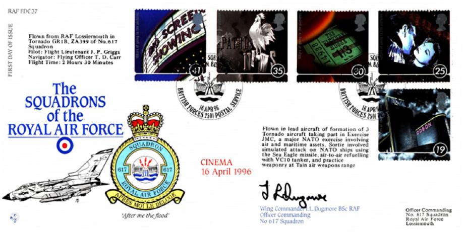 617 Squadron FDC Signed by WC I L Dugmore the OC 617 Squadron