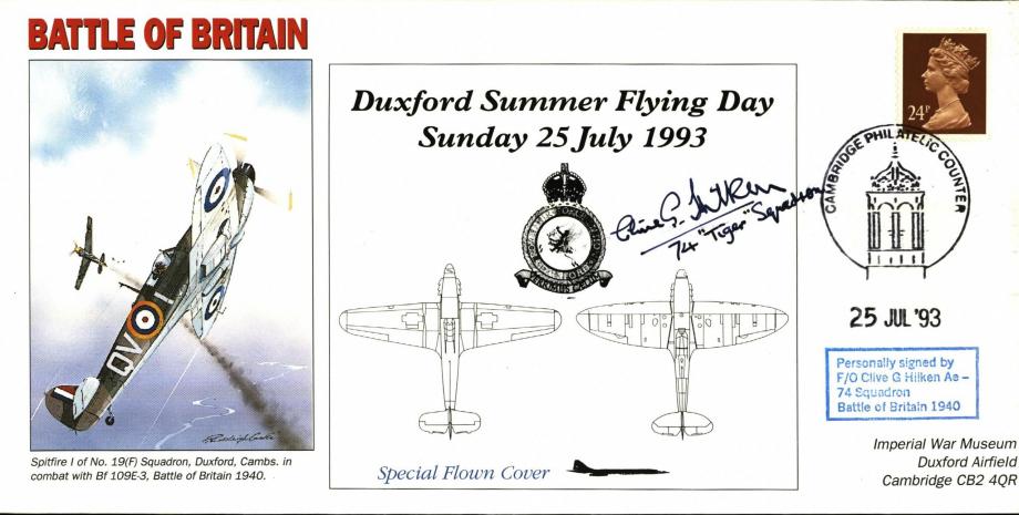 Battle of Britain cover Sgd C G Hilken a BoB Pilot 74 Sq