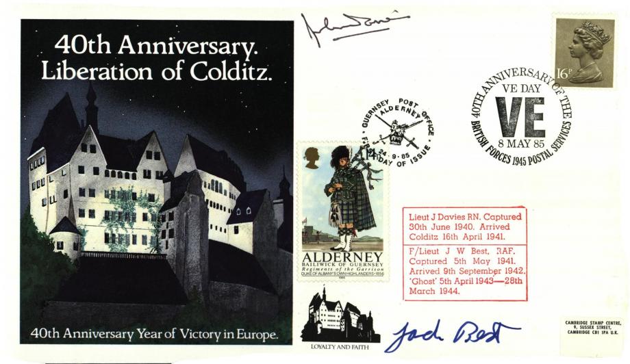 Colditz Cover Signed J Davies And J Best