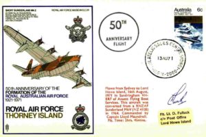 Royal Australian Air Force cover Sgd D Fulluck