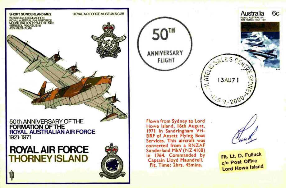 Royal Australian Air Force cover Sgd D Fulluck