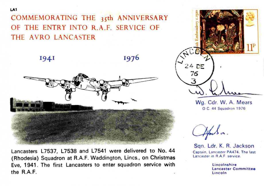 Avro Lancaster Cover Crew Signed