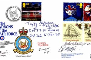 56 Squadron FDC Signed by WC B.P Doggett the OC of 56 Squadron and 4 other WW2 aviators