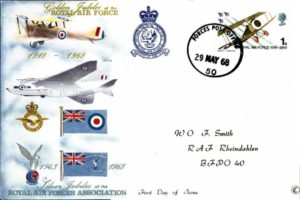 50th Anniversary of the RAF FDC Forces Post Office 50 postmark