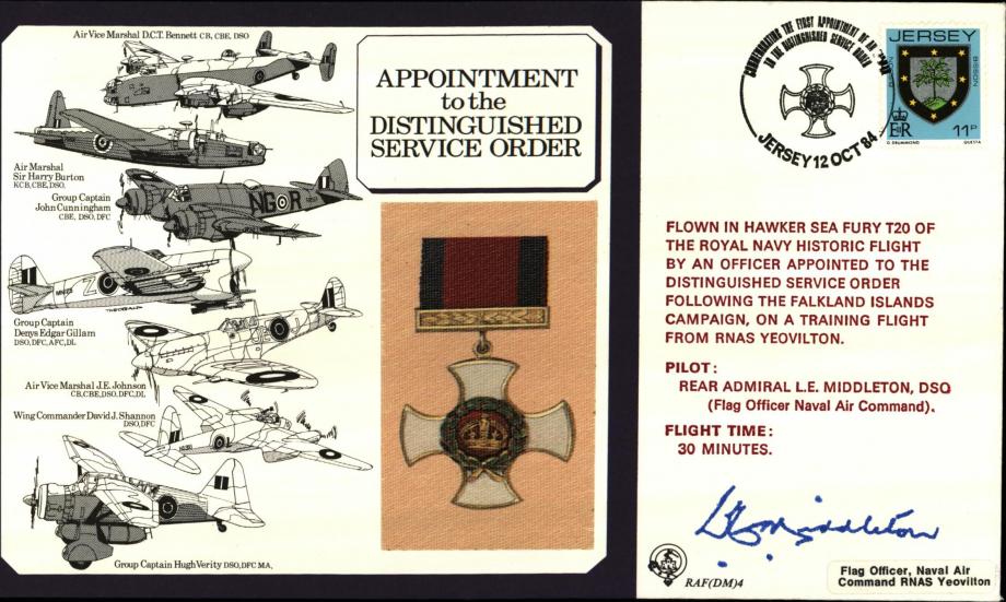 Distinguished Service Order cover Autopen L E Middleton