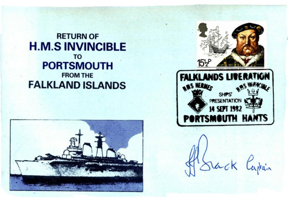 Falklands Cover Invincible Sgd Admiral Sir J Black