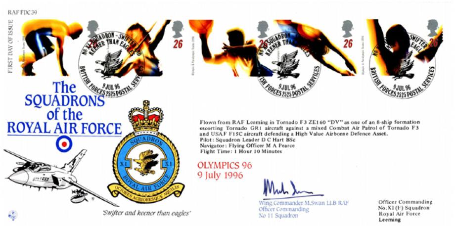 X1 Squadron FDC Signed by WC M Swan the OC 11 Squadron